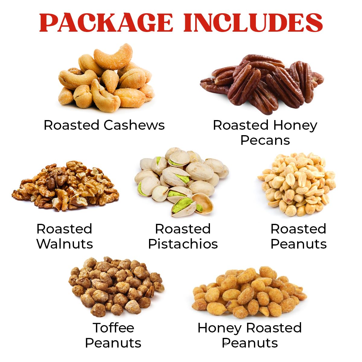 Simple Orchards Gourmet Nuts Gift Basket - 7 Sectional Platter - Red Box - Perfect for Mothers Day, Birthdays, Sympathy