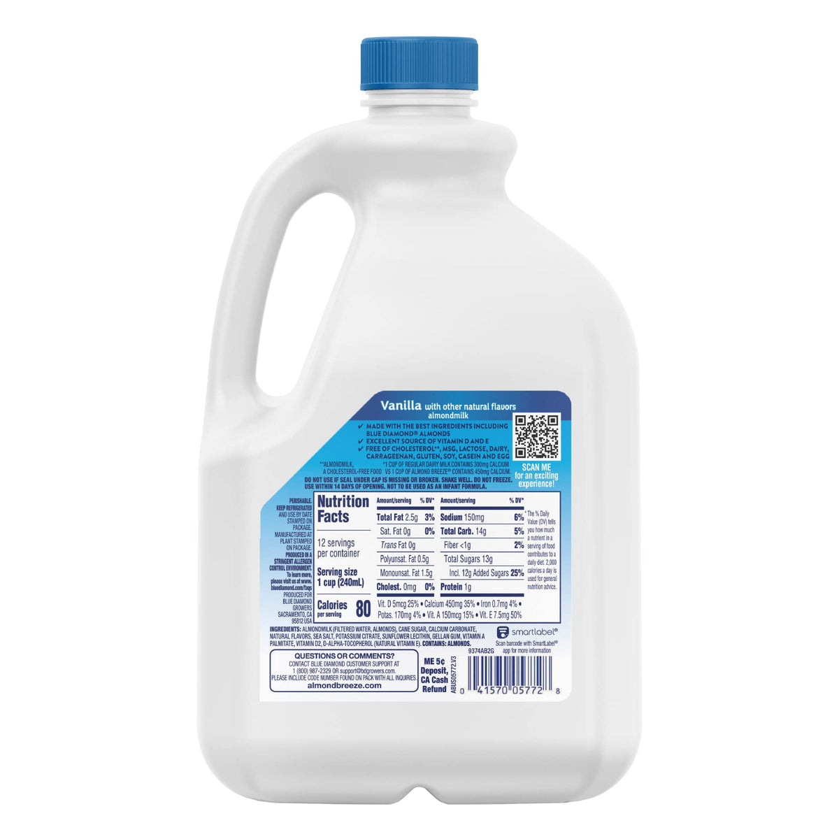 Almond Breeze Vanilla Almond Milk, 96 oz