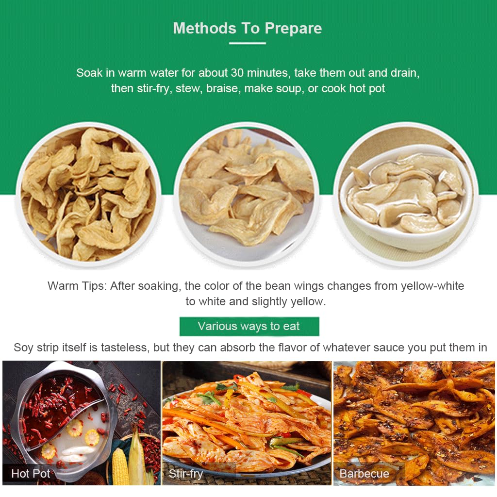Mkostlich Dried Soy Strips, 1.10Lb Soy Beans Strips, Chinese Soybeans Strips Soy Chunks