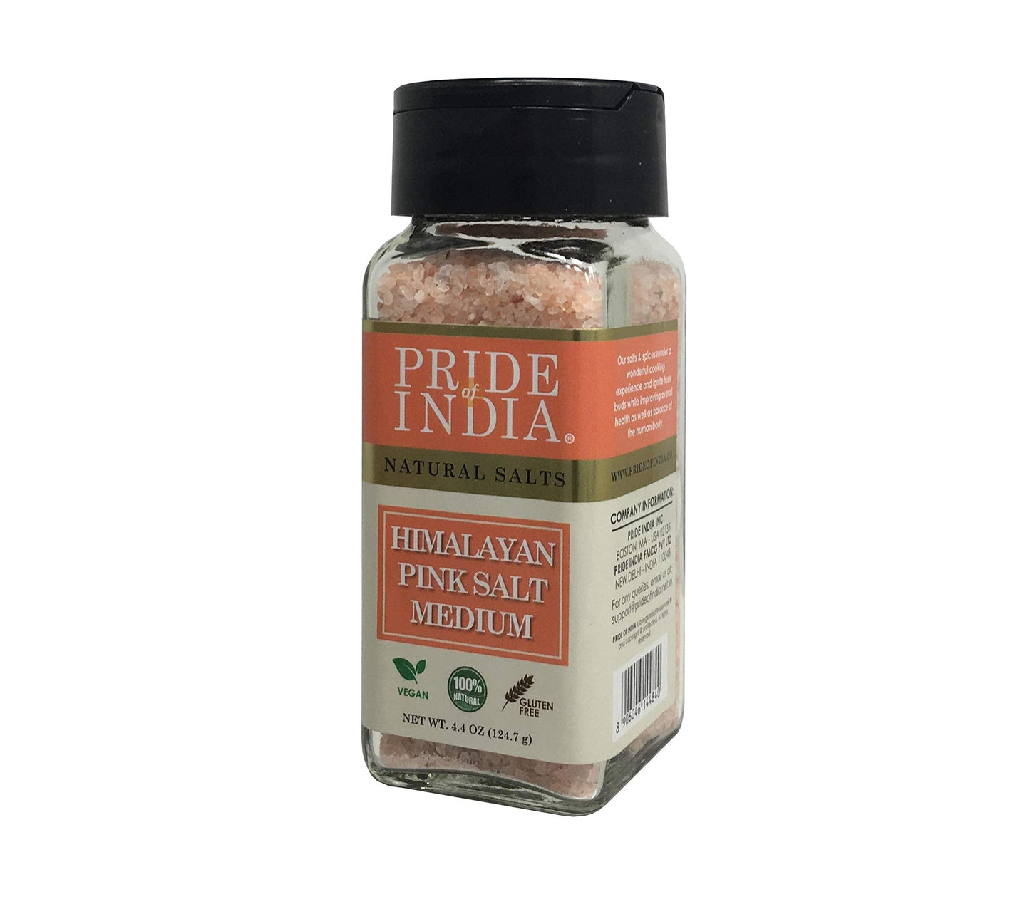 Pride Of India Himalayan Pink Salt - Medium Grind Dual Sifter, 4.2 oz (119.1 gm) - Enriched with 84+ Natural Minerals