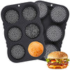 JOUTYFOR 2 Pcs Hamburger Bun Pan, 4 Inch Silicone Hamburger Bun Mold, 6 Cup Big Baking Pan for Homemade Buns, Dishwasher Safe