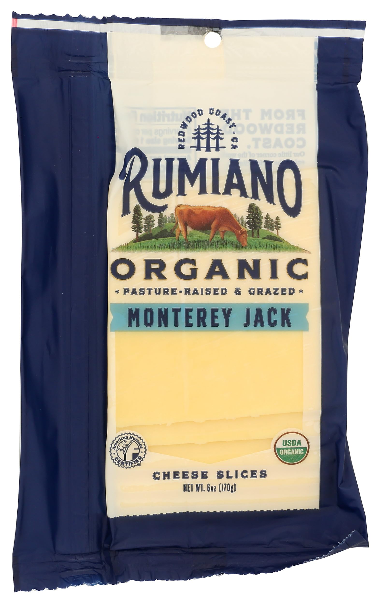 Rumiano Organic Monterey Jack Cheese, Sliced, 6 oz