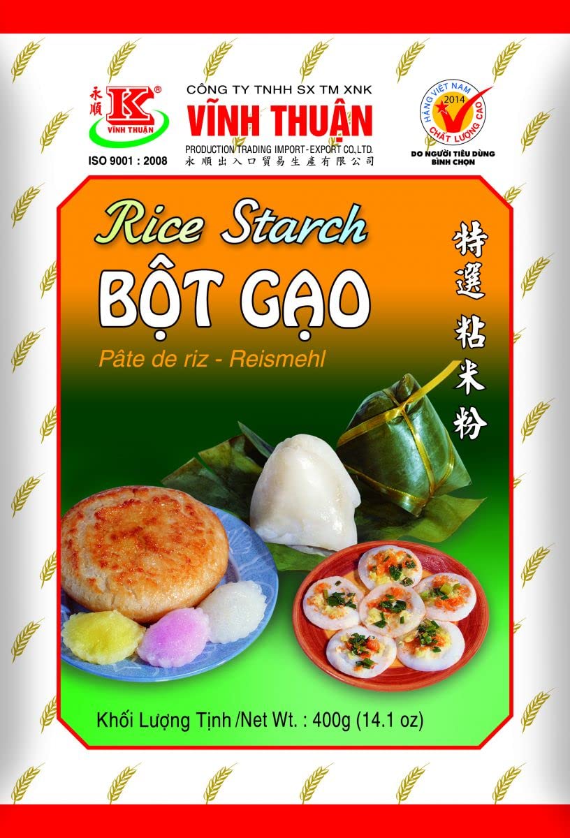 Vinh Thuan - Rice Starch - Gluten Free - Bot Gao, 1 Bag (14.1 Oz)