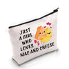 VAMSII Mac And Cheese Themed Gift Who Loves Mac And Cheese Makeup Bag Mac N Cheese Lover Cosmetic Bag Foodie Merch (Who Loves Ma