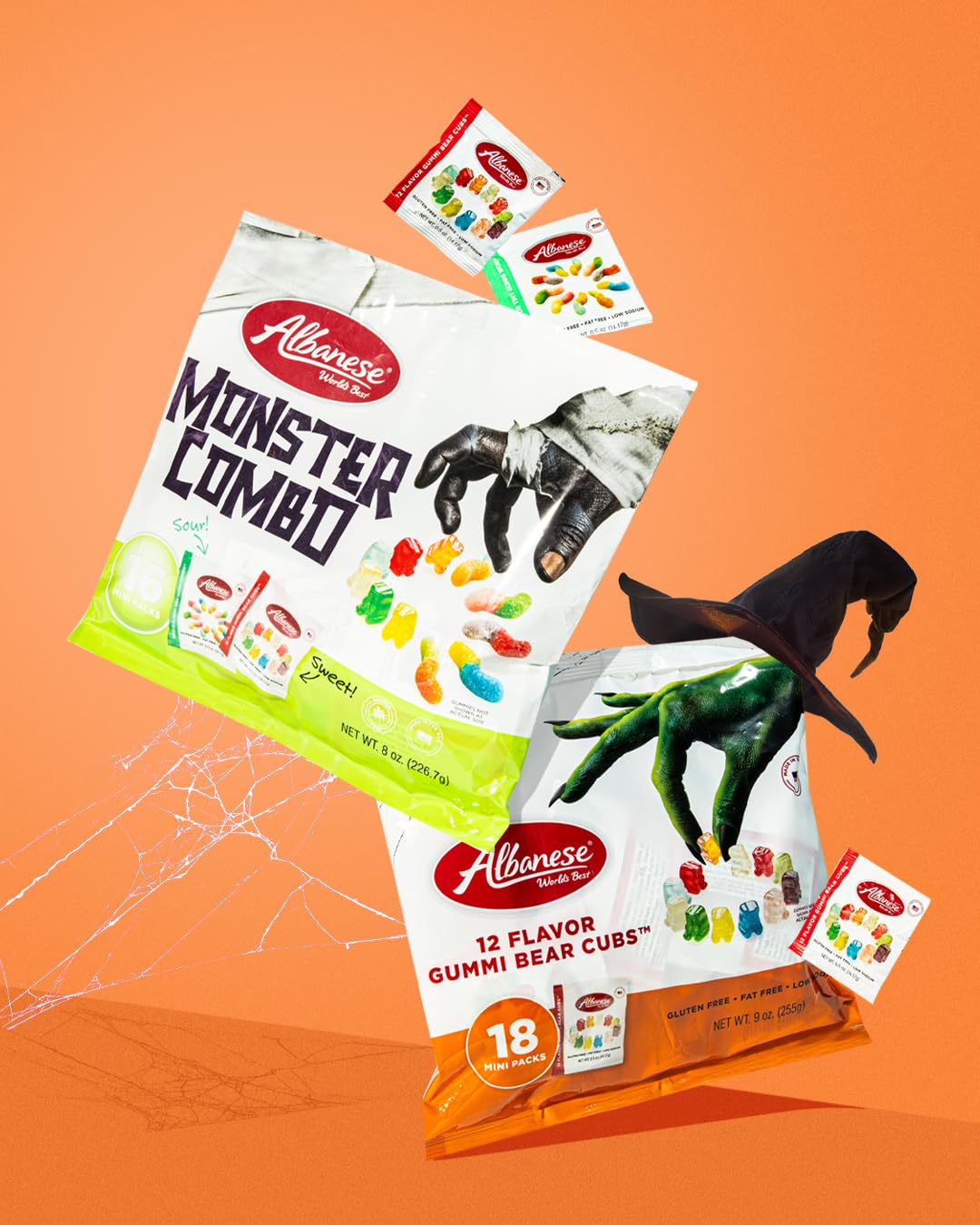 Albanese Sweet & Sour Monster Combo 16ct Trick-or-Treat Bag of Halloween Candy