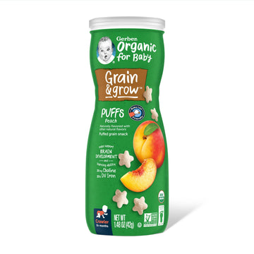 Gerber Baby Snacks, Organic Puffs, Peach, Baby Food, 1.48 Ounce (Pack Of 6)
