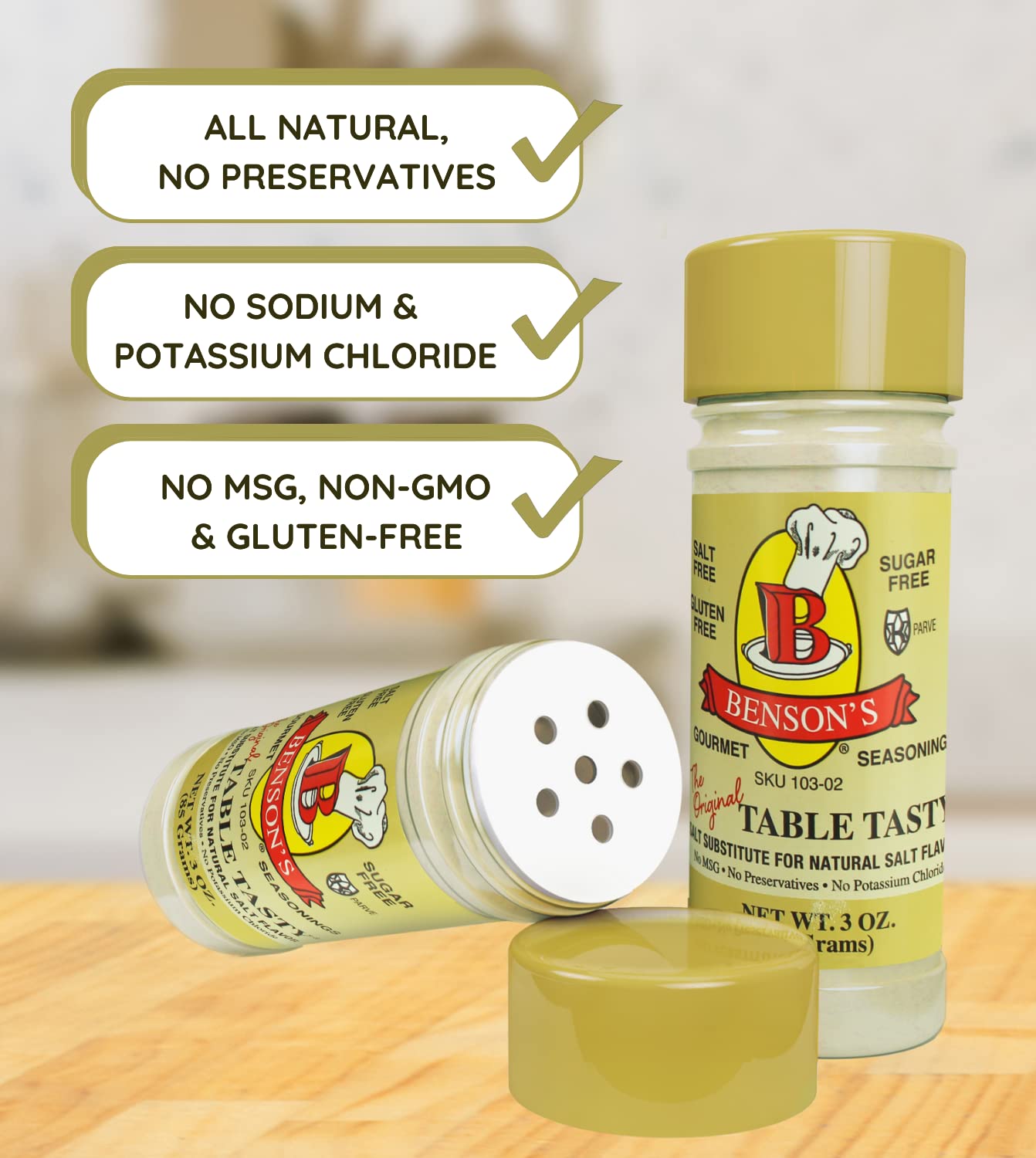 Bensons Gourmet Seasonings Table Tasty Salt Substitute, Salt-Free Popcorn Seasoning, 32 Ounce Bag, Gluten Free, No MSG