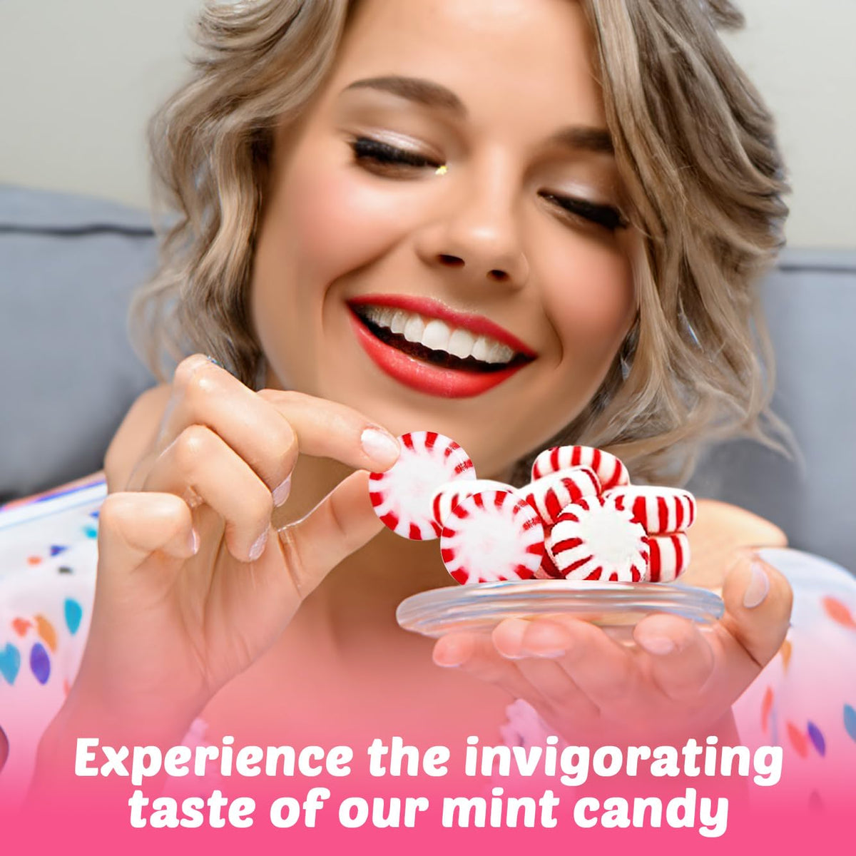 SUGADELIC Starlight Peppermints Hard Candy – 2 lb Bag, Approx. 180 Individually Wrapped Discs for Parties & Holiday