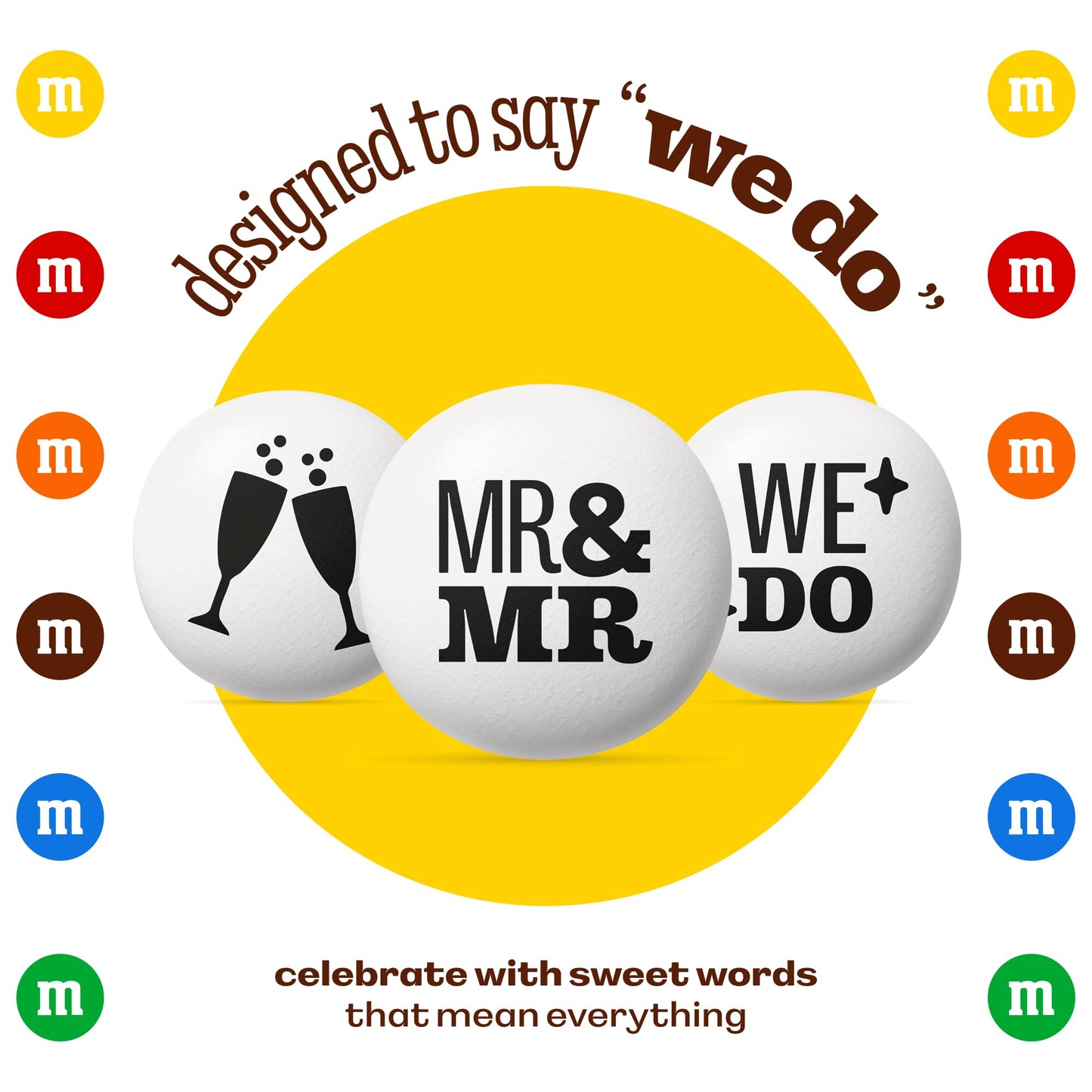 M&MS WORLD Mr. and Mr.    Milk Chocolate Candy, 2 lbs Bulk Candy for Wedding Decorations, Unique Favors, or Cake Topper