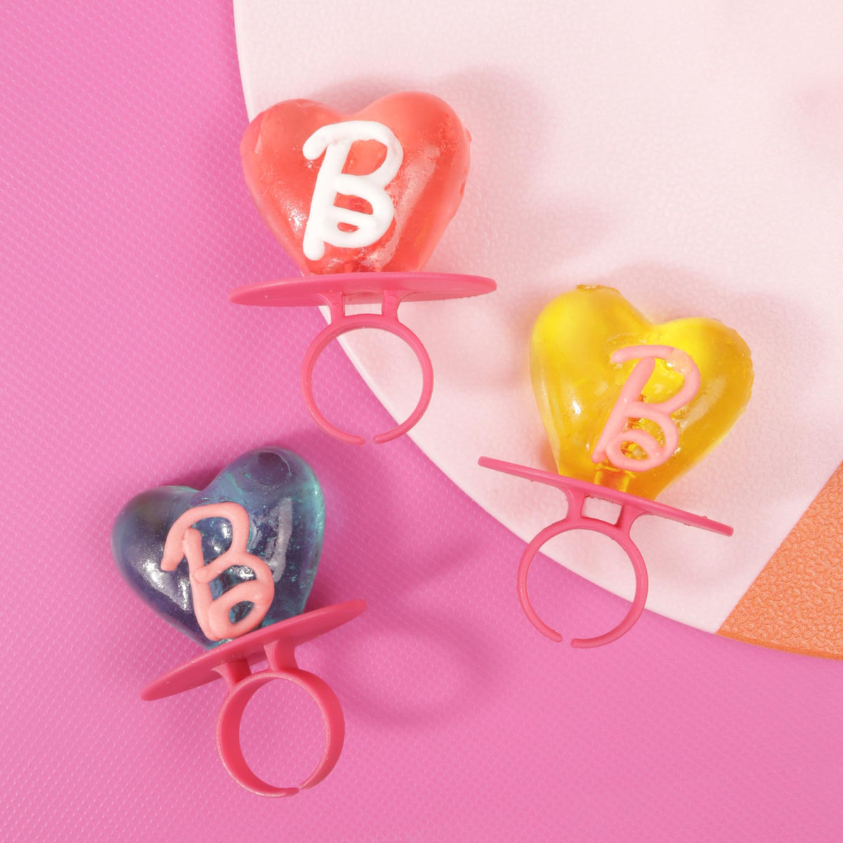 Imaginings 3 Barbie Party Favors, Individually Wrapped Lollipop Rings, Fruit Flavored Basket Filler Candy Suckers, Box Of 18