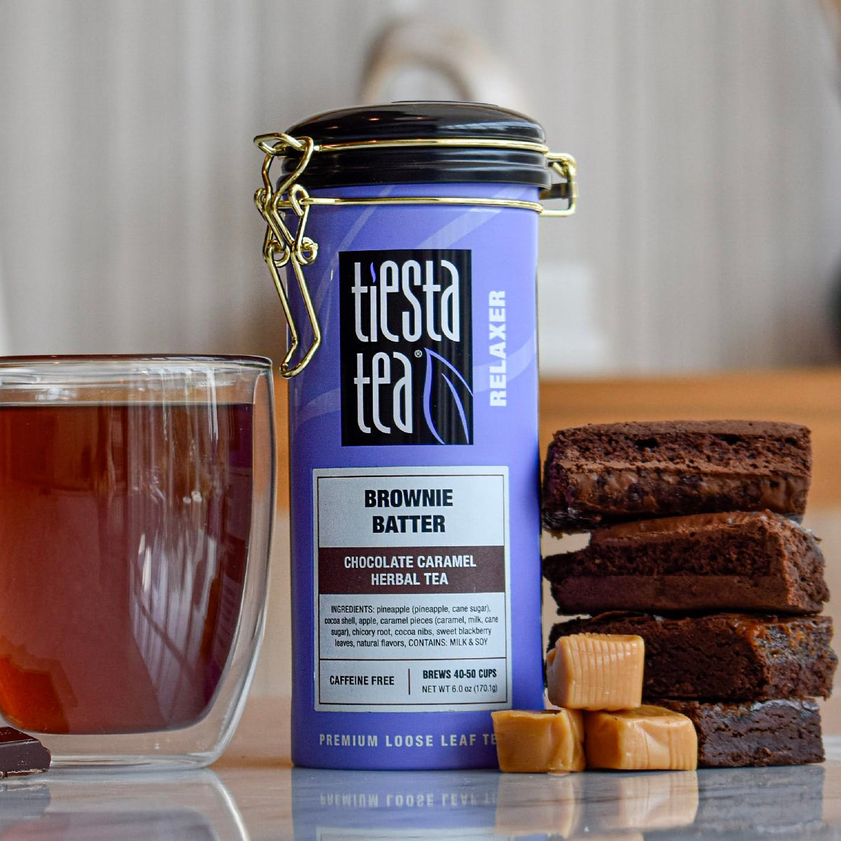 Tiesta Tea - Brownie Batter - Chocolate Caramel Herbal Tea - Loose Leaf Tea Blend - Non-Caffeinated Herbal Tea - Make Hot Or Ice
