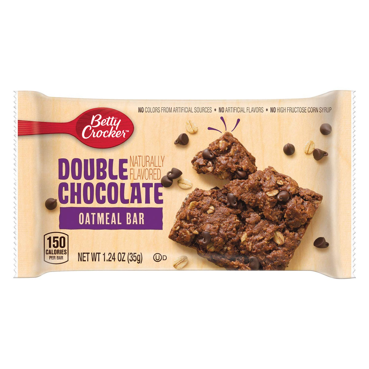 Betty Crocker Oatmeal Bar, Double Chocolate, 1.24 Oz, 144 Count