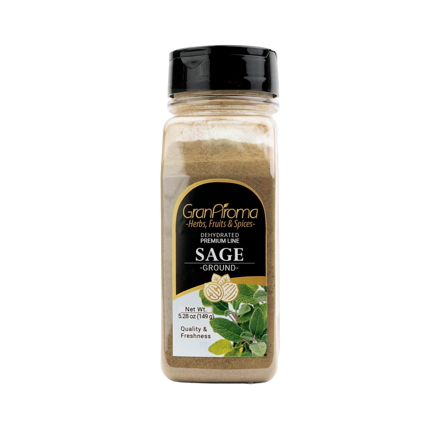GranAroma Ground Sage, Earthy Flavor, Soups & Sauces, Versatile Herb (5.28 Ounce)