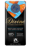Divine Chocolate Bars - 60% Dark Chocolate with Toffee & Sea Salt - Made with Fairtrade Cocoa, Natural Ingredients, No Artificia