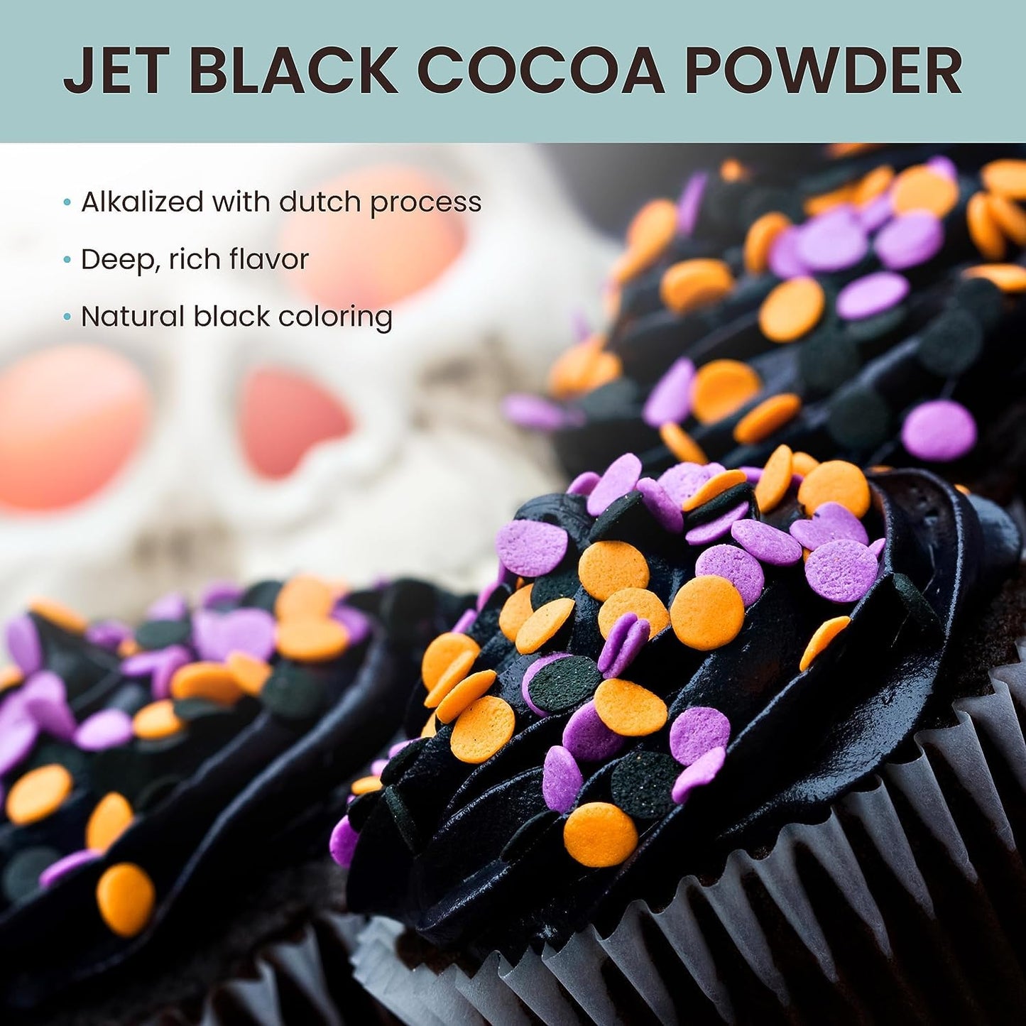 The Cocoa Trader Black Cocoa Powder for Baking, 1Lb - Dark Dutch Processed, Unsweetened, Vegan, Gluten-Free, Sugar-Free, Keto Friendly