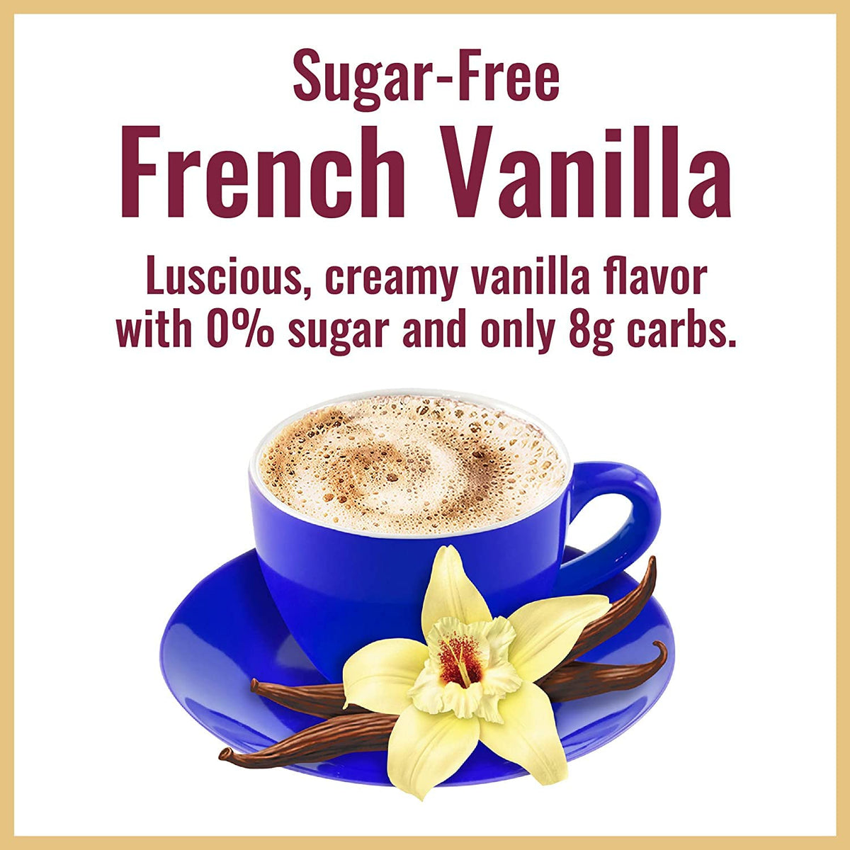 Hills Bros. Instant Cappuccino Mix, Sugar Free French Vanilla, 12 Oz, Convenient Hot or Iced Coffee, Frothy & Rich Flavor