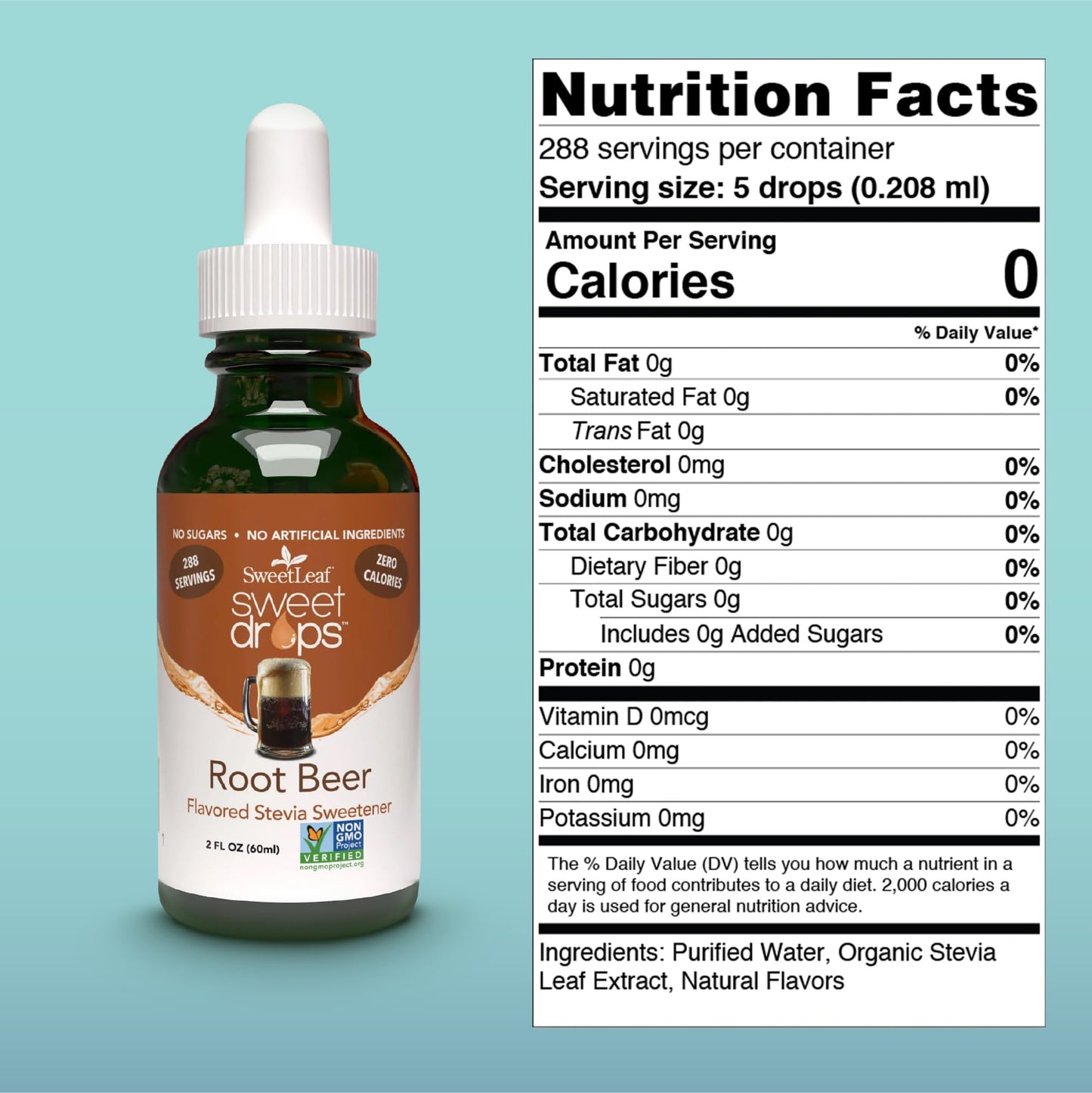 Sweetleaf Sweet Drops - Flavored Stevia Liquid Sweetener, Organic Stevia Extract, Zero Calories, Gluten Free, Keto Friendly, Non Gmo, Natural Flavor, Sugar Alternative - Root Malt-Inspired, 2 Fl Oz (Pack Of 1)