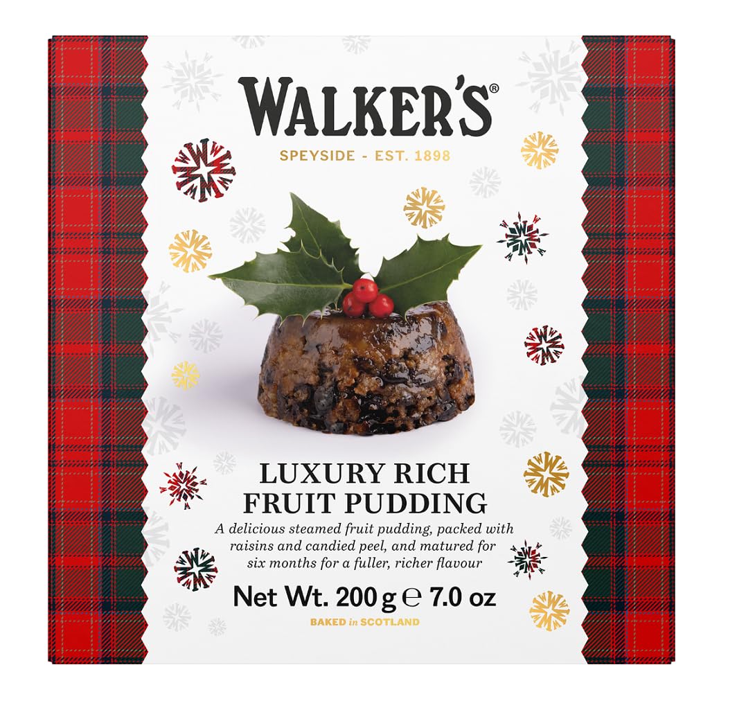 Walkers Shortbread Luxury Rich Fruit Pudding, 7oz, Pack of 1