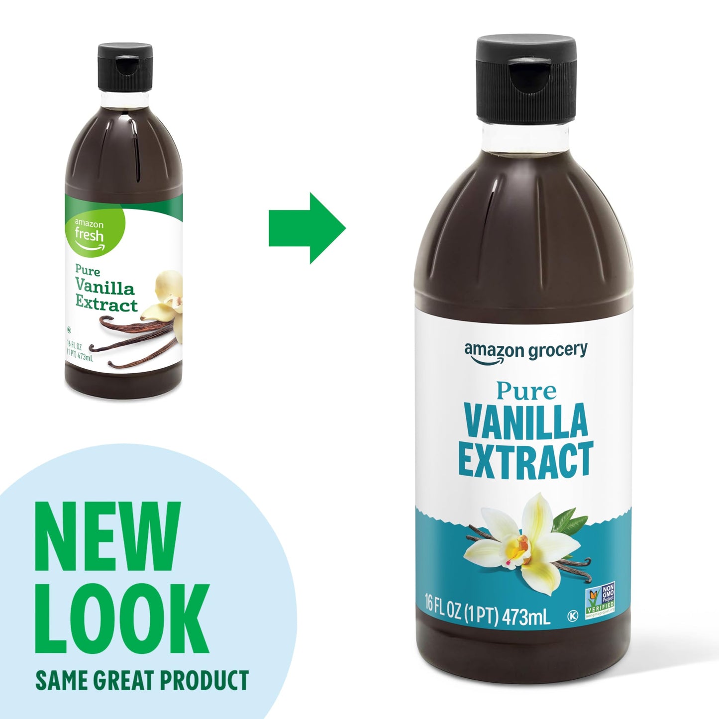 Large Online Retailer Grocery, Pure Vanilla Extract, 16 Fl Oz (Previously Large Online Retailer Fresh, Packaging May Vary)