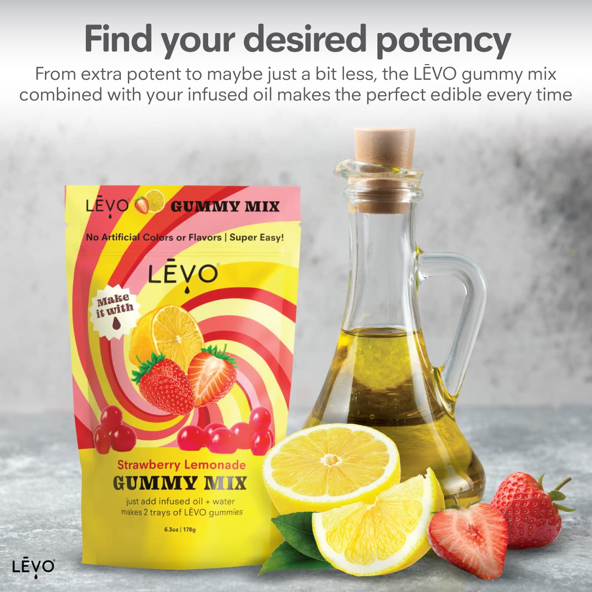 LEVO Gummy Mix - Strawberry Lemonade - Makes 64 Gummies - 1 Pack