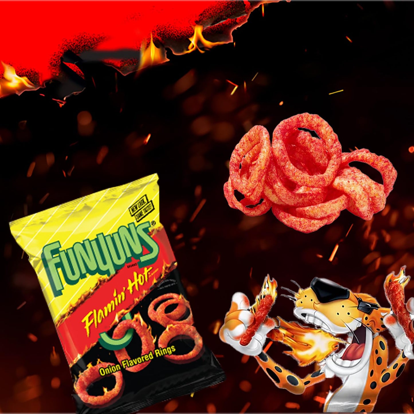 Funyuns Flamin Hot Onion Flavored Rings, 1.25 Oz Bags, Pack of 12, Bundled by Shoppyway