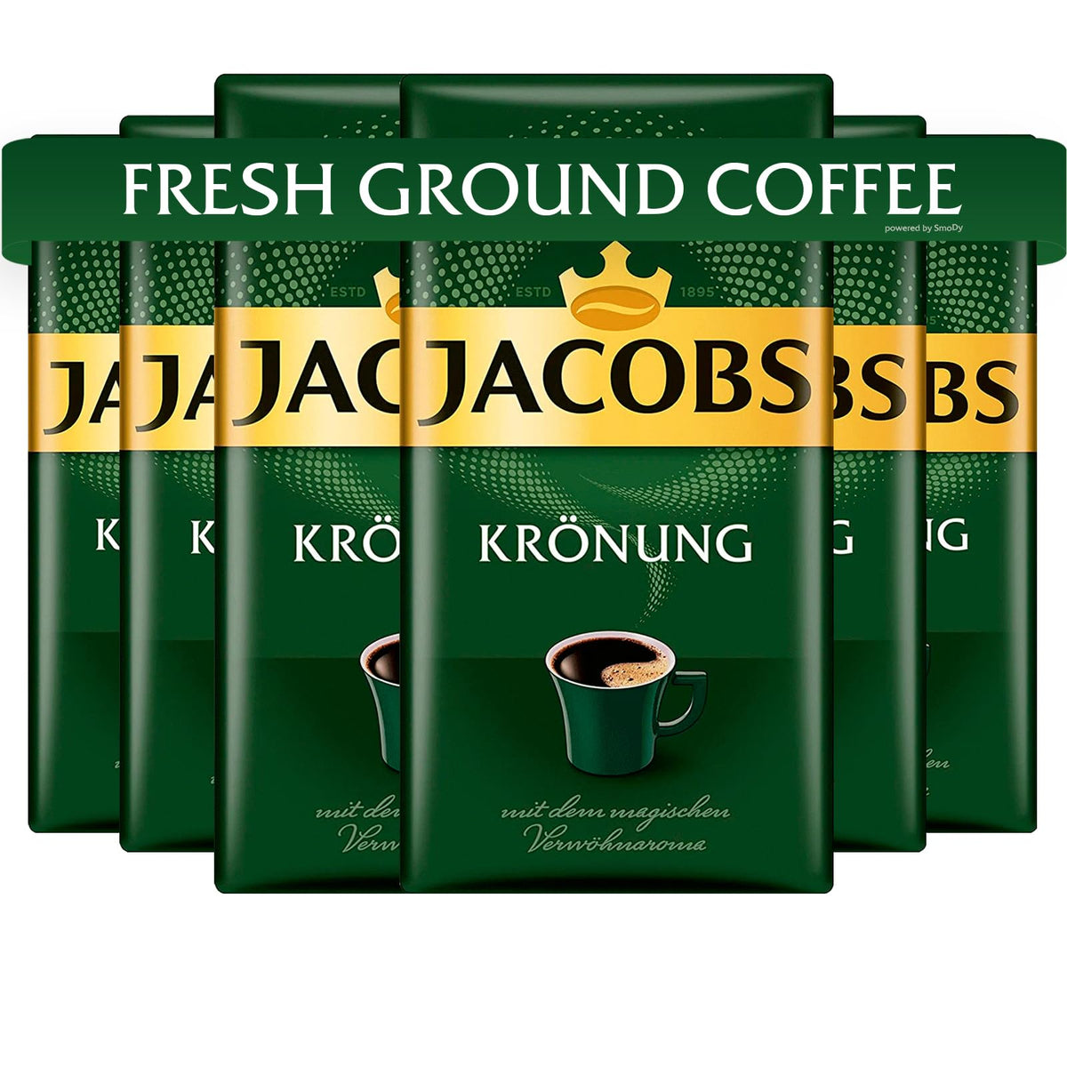 Jacobs Kronung Ground Coffee 500 Gram, 1.76 Ounce (Pack Of 6)