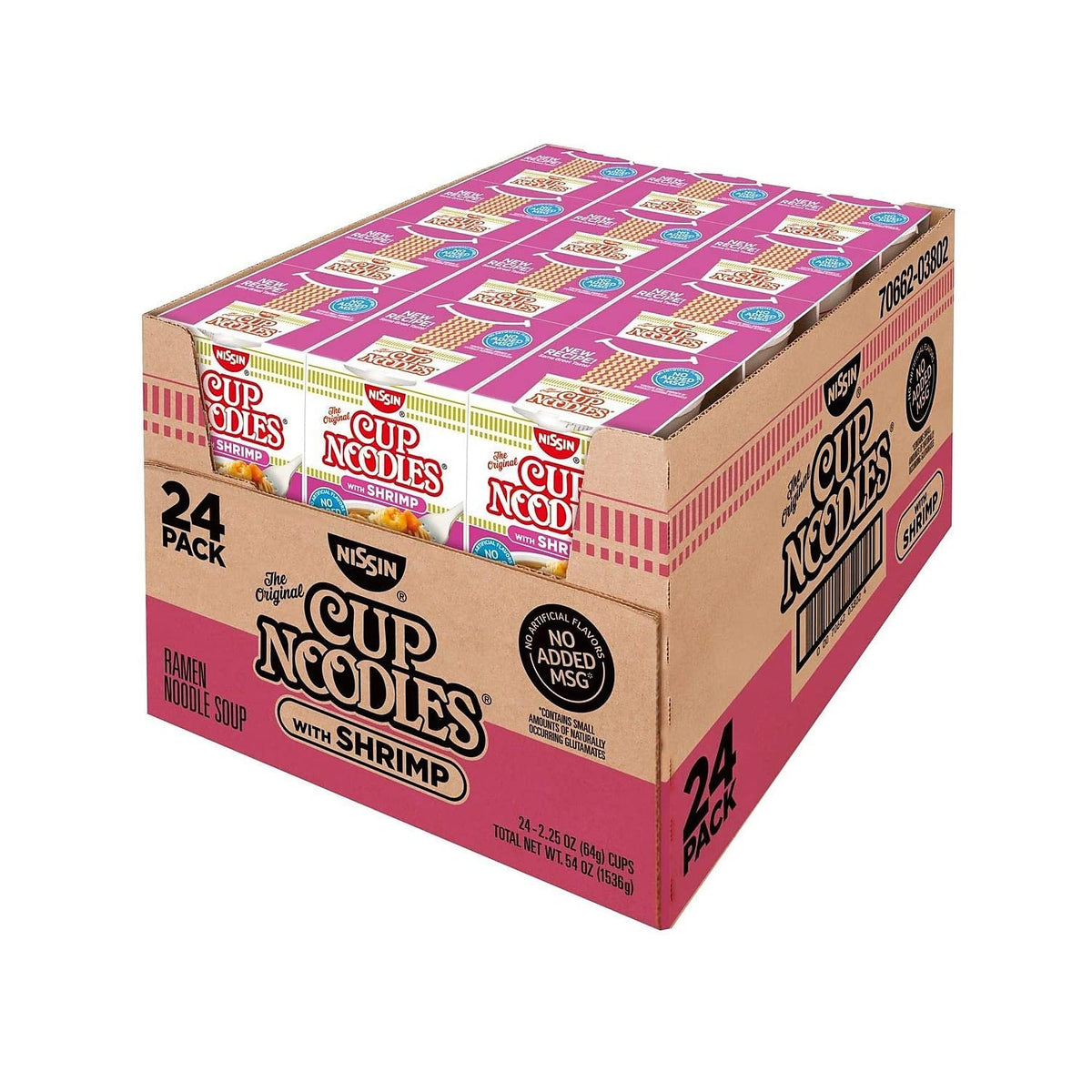 Nissin Cup Noodles With Shrimp, 2.25 Oz., 24/Box (03802)
