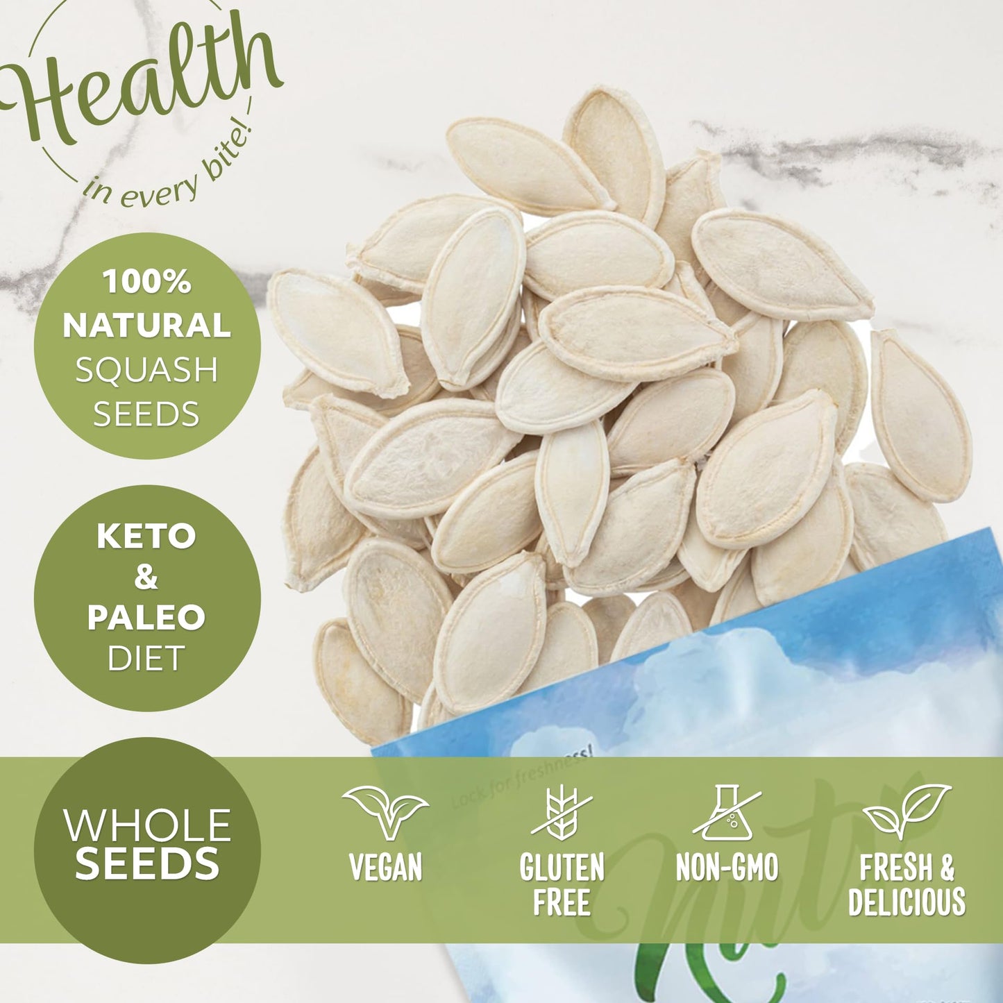 Nuts U.S. - Pumpkin Seeds | Raw And Unsalted | Keto And Paleo Friendly | Vegan And Healthy Snacks In Resealable Bags (1 Lb)