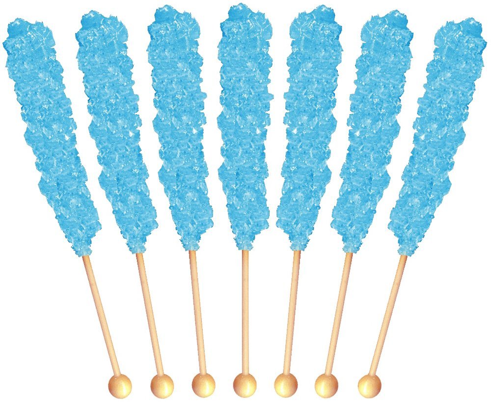 Buffalo Bills Cotton Candy (Light Blue) Rock Candy On A Stick (36-Ct Tub Rock Candy Crystal Sticks)