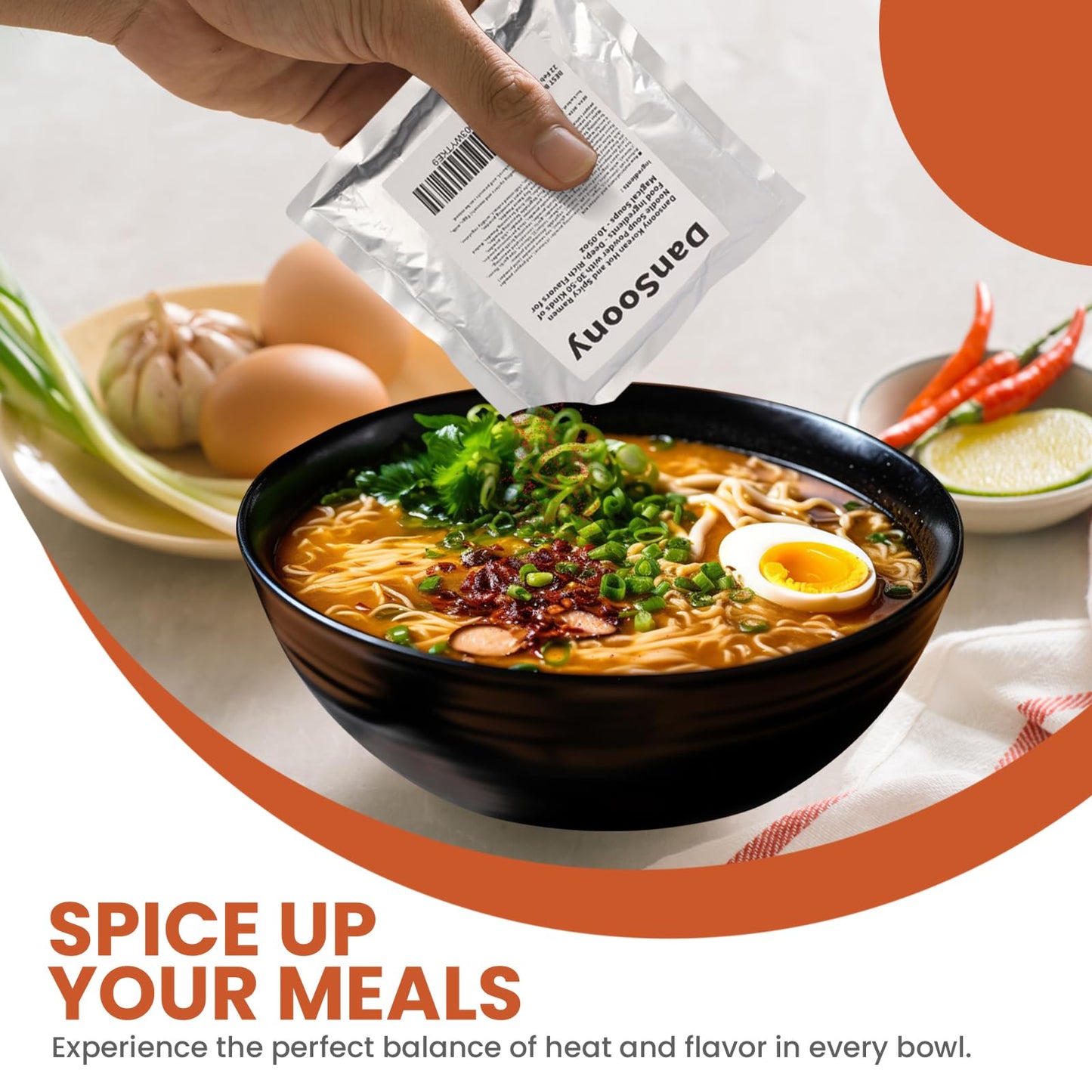 DanSoony Korean Hot and Spicy Ramen Noodle Soup Powder - 10.05 oz with 30-50 Ingredients for Rich Flavors