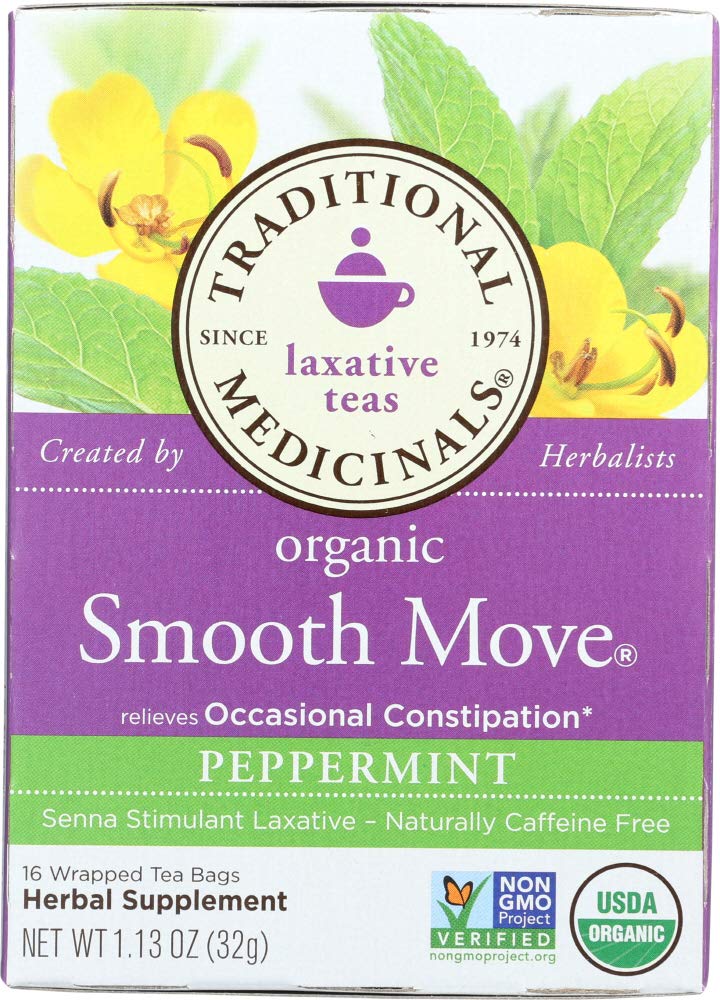 Traditional Medicinals Organic Smooth Move Chamomile Laxative Tea, 16 Bags, Pack of 2