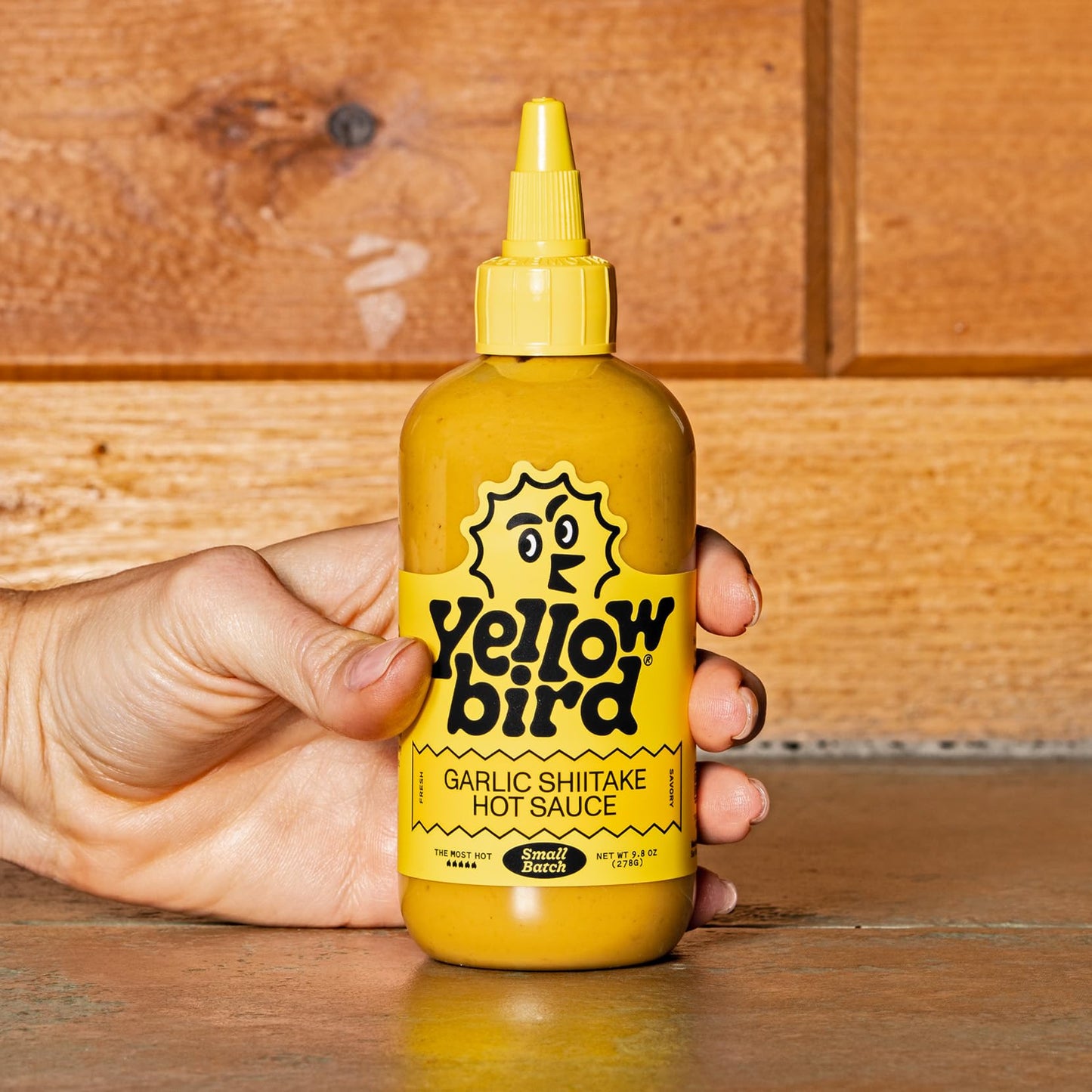 Yellowbird® Garlic Shiitake Hot Sauce, 9.8 oz, Small Batch, Made in Texas