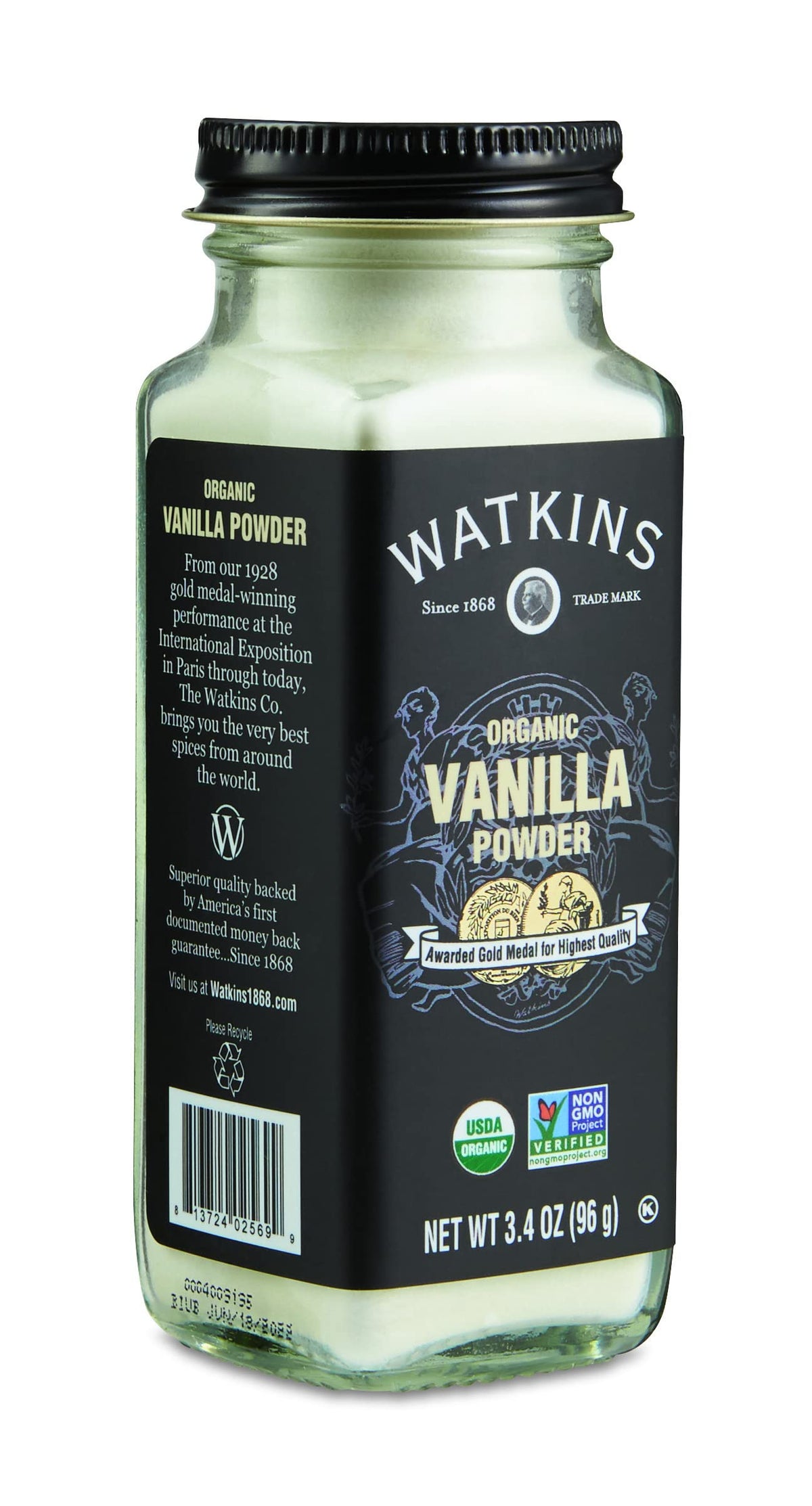 Watkins Organic Vanilla Powder, 3.4 oz., Pack of 1, As Shown