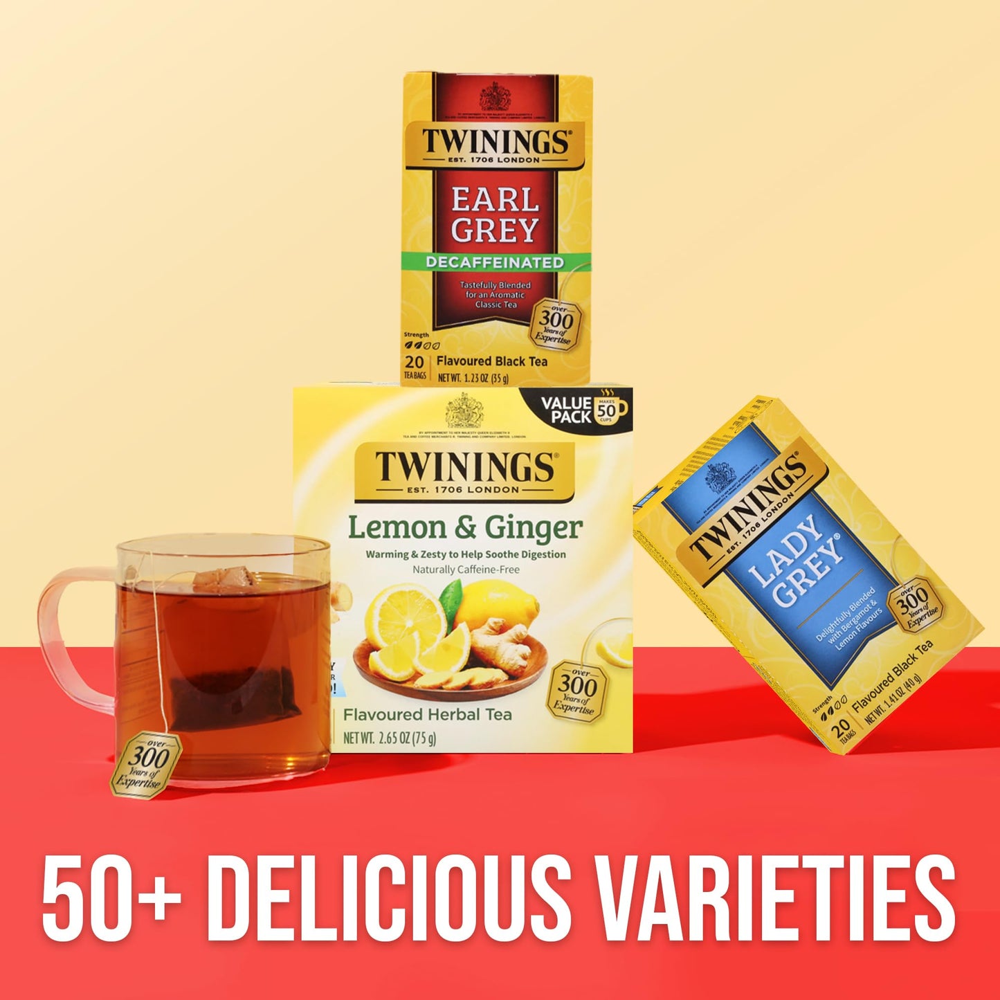 Twinings Decaffeinated Earl Grey Black Tea Individually Wrapped Bags, 20 Count (Pack of 1), Flavoured with Citrus and Bergamot,