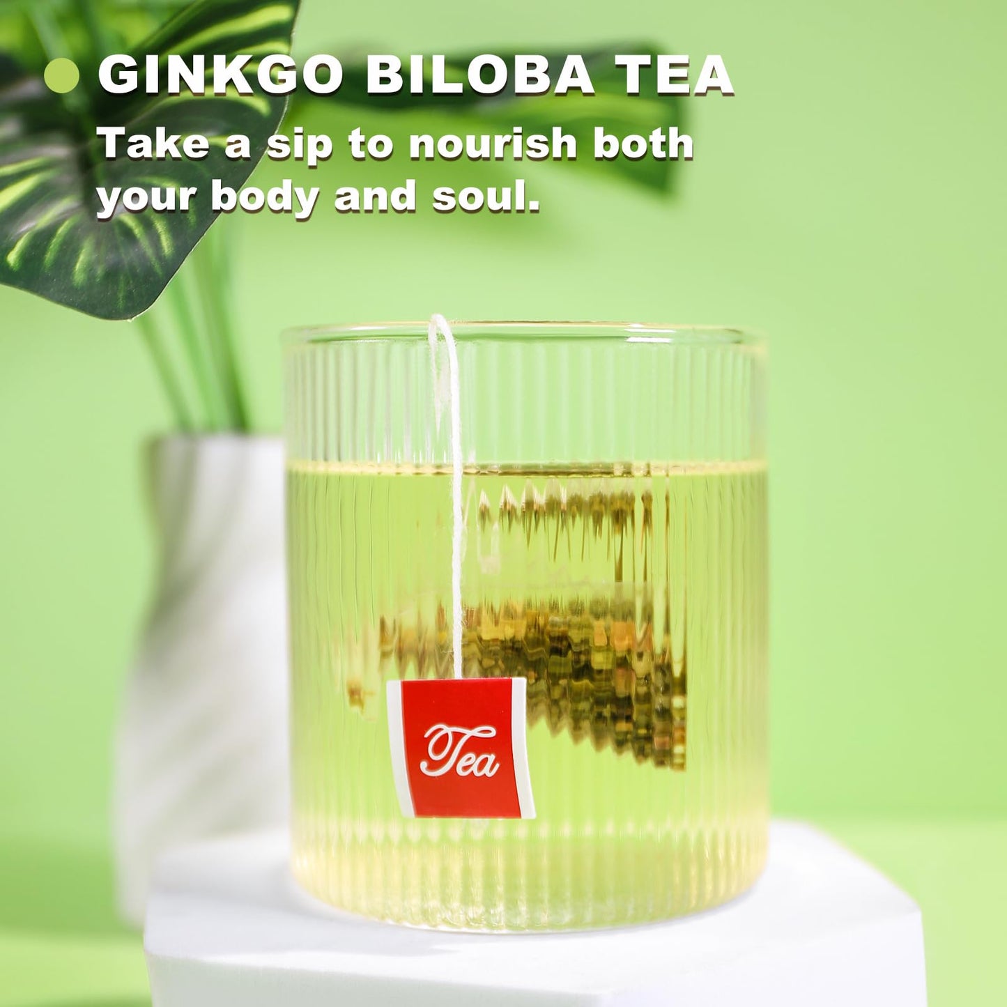 TEARELAE Ginkgo Biloba Tea Bags - 100% Pure Leaves, Non-GMO, Caffeine-free - 50 Count