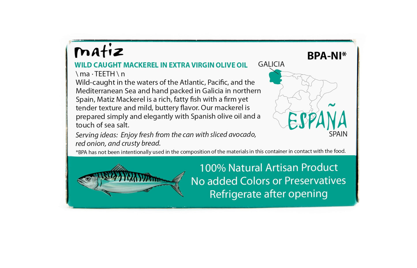 Matiz Mackerel in Extra Virgin Olive Oil, 3 Ounce (Pack of 5), Wild Caught Spanish Fish