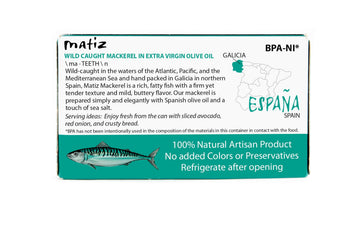 Matiz Mackerel in Extra Virgin Olive Oil, 3 Ounce (Pack of 5), Wild Caught Spanish Fish