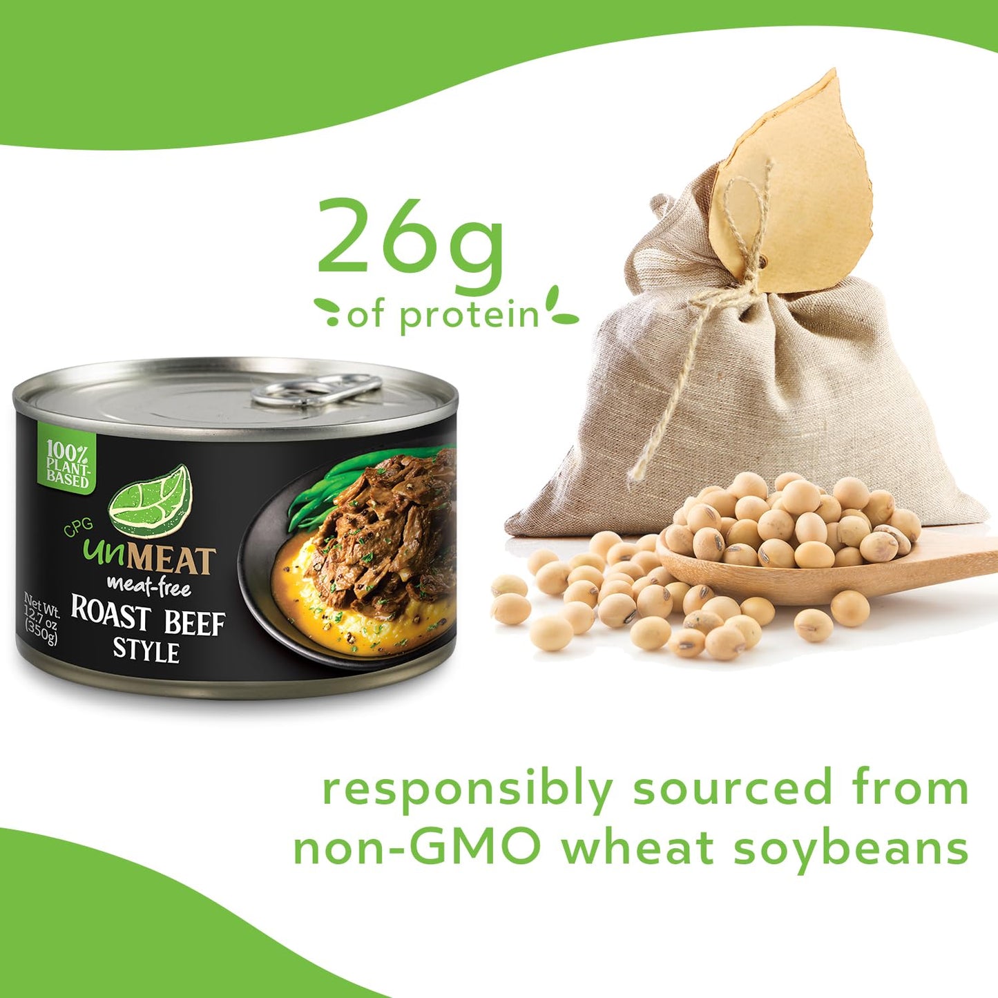 Unmeat Plant Based Meat | Easy To Prepare Plant Based Protein | Vegan Meat With Less Calories, Roast Beef Style, 12 Pack