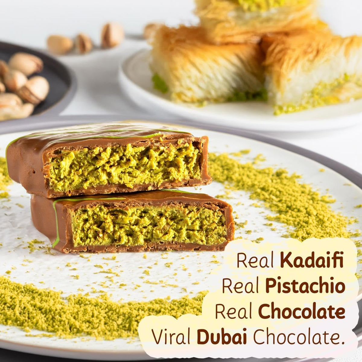 Meltz Dubai Chocolate Kunafa Pistachio (The Original), 6.77 Oz - 192 Grams - Imported From Dubai Uae, Ideal Gift For All Occasions, 100% Original Taste! (Big-6.77 Oz)