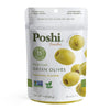 Poshi Green Olives - Original Flavor - Pitted Snack Packs - 3 Oz Bags - 6/Pack - All Natural, Non-GMO, Kosher, Gluten-Free