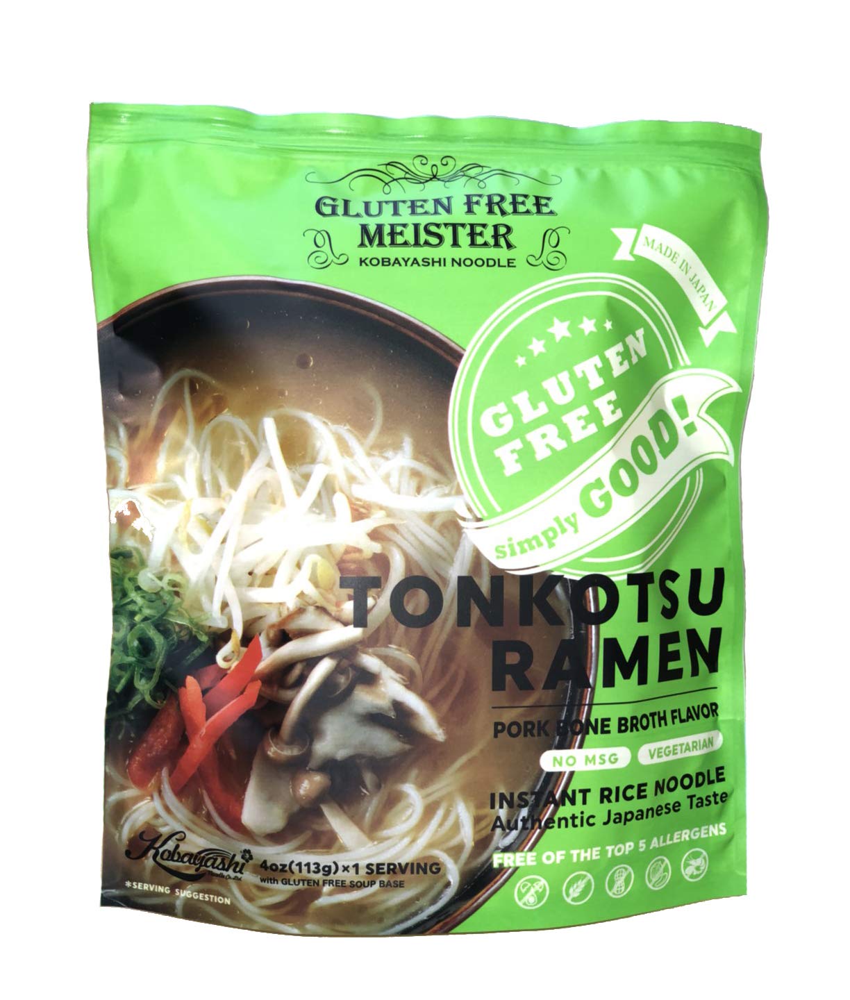 Gluten Free Meister Japanese Ramen - Tonkotsu, Shoyu, Miso Variety 6Pk (Vegan/Vegetarian)
