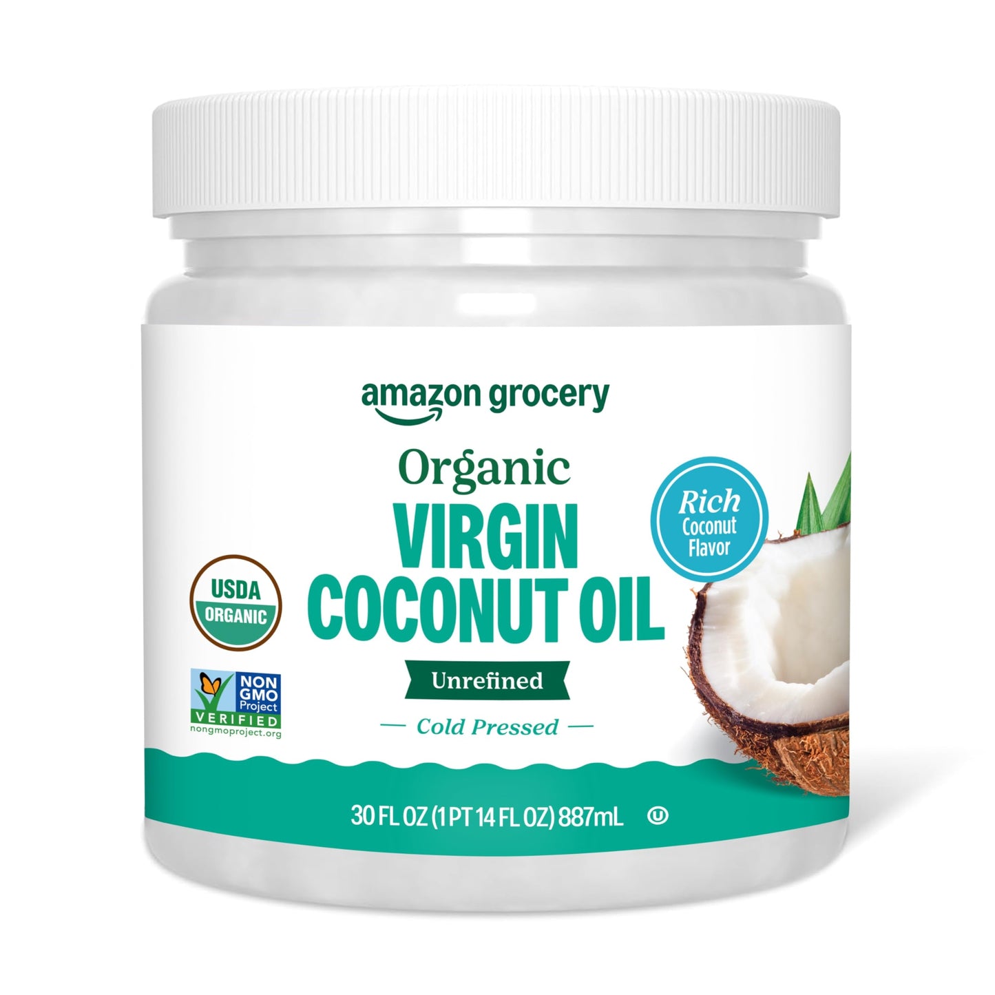 Amazon Fresh Organic Virgin Coconut Oil 30 Fl Oz - Pack of 1
