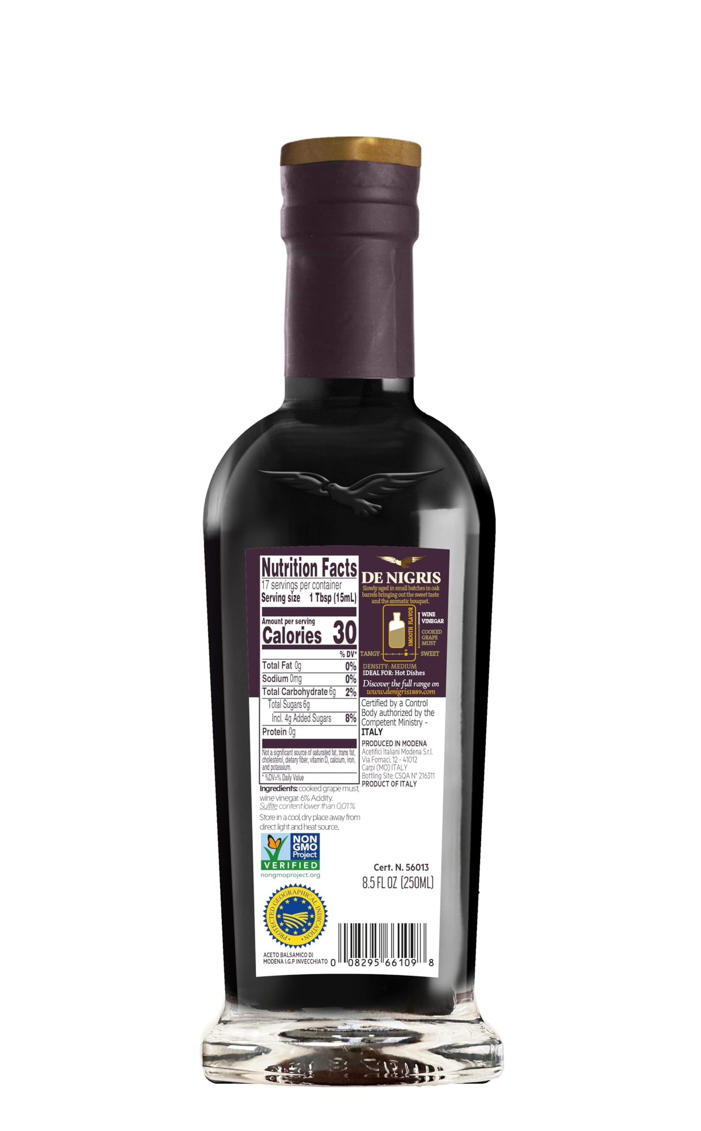 De Nigris Balsamic Vinegar, Aged 3 Years, 8.5 Fl Oz (250ml), From Modena Italy, Balsamic Vinegar