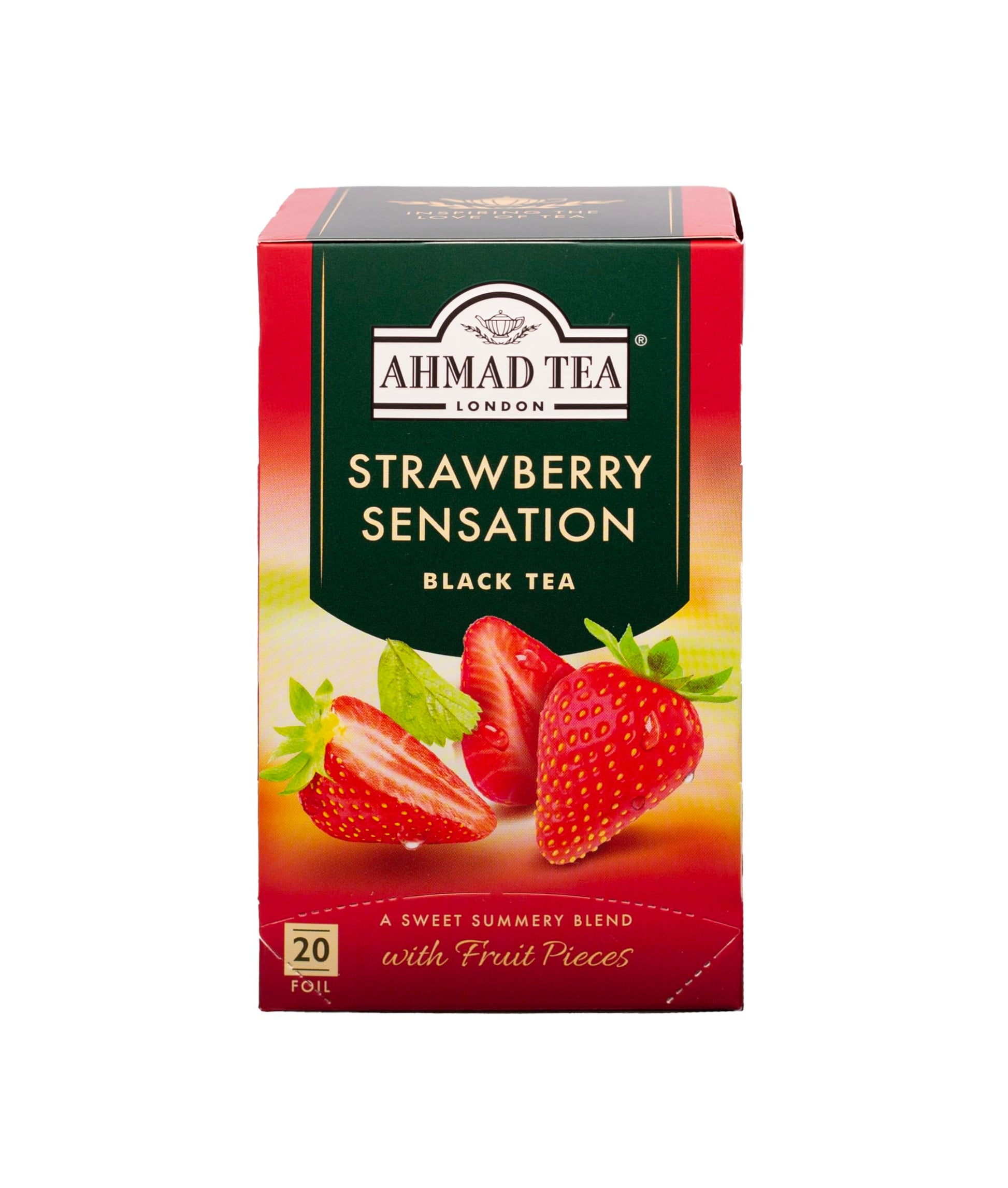 Ahmad Tea Strawberry Sensation Black Tea, 20 Count (Pack of 6), Model 700