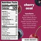 Noka Superfood Fruit Smoothie Pouches, Cherry Acai, Healthy Snacks with Flax Seed, Plant Protein and Prebiotic Fiber, Vegan and