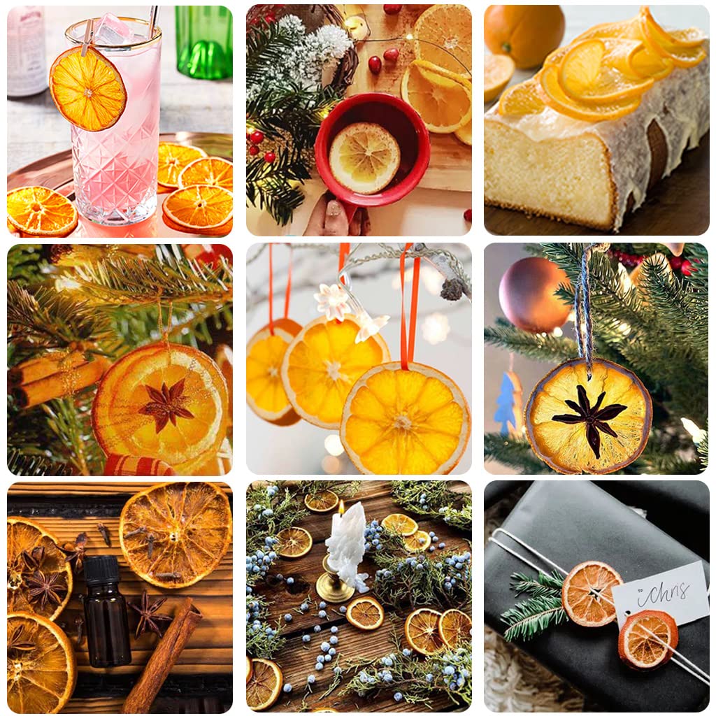 JTEDZI Dried Orange Slices, Dehydrated Fruit for Cocktails, 8.81oz (250g)