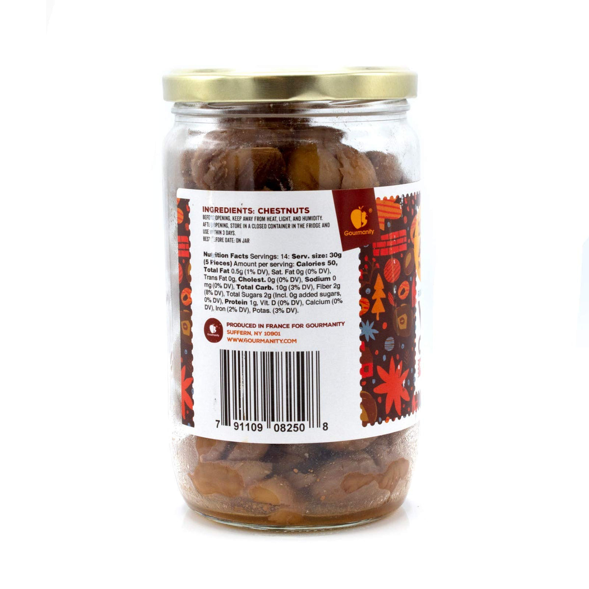 Gourmanity Chestnut Jar, Chestnuts From Ardeche, France, Roasted Chestnuts Peeled And Ready To Eat, Great For Cooking, Baking &