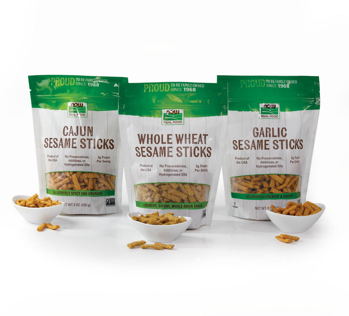 Now Foods, Cajun Sesame Sticks, Product Of The Usa, No Preservatives, Additives Or Hydrogenated Oils, Delicious Spicy Cajun Flav