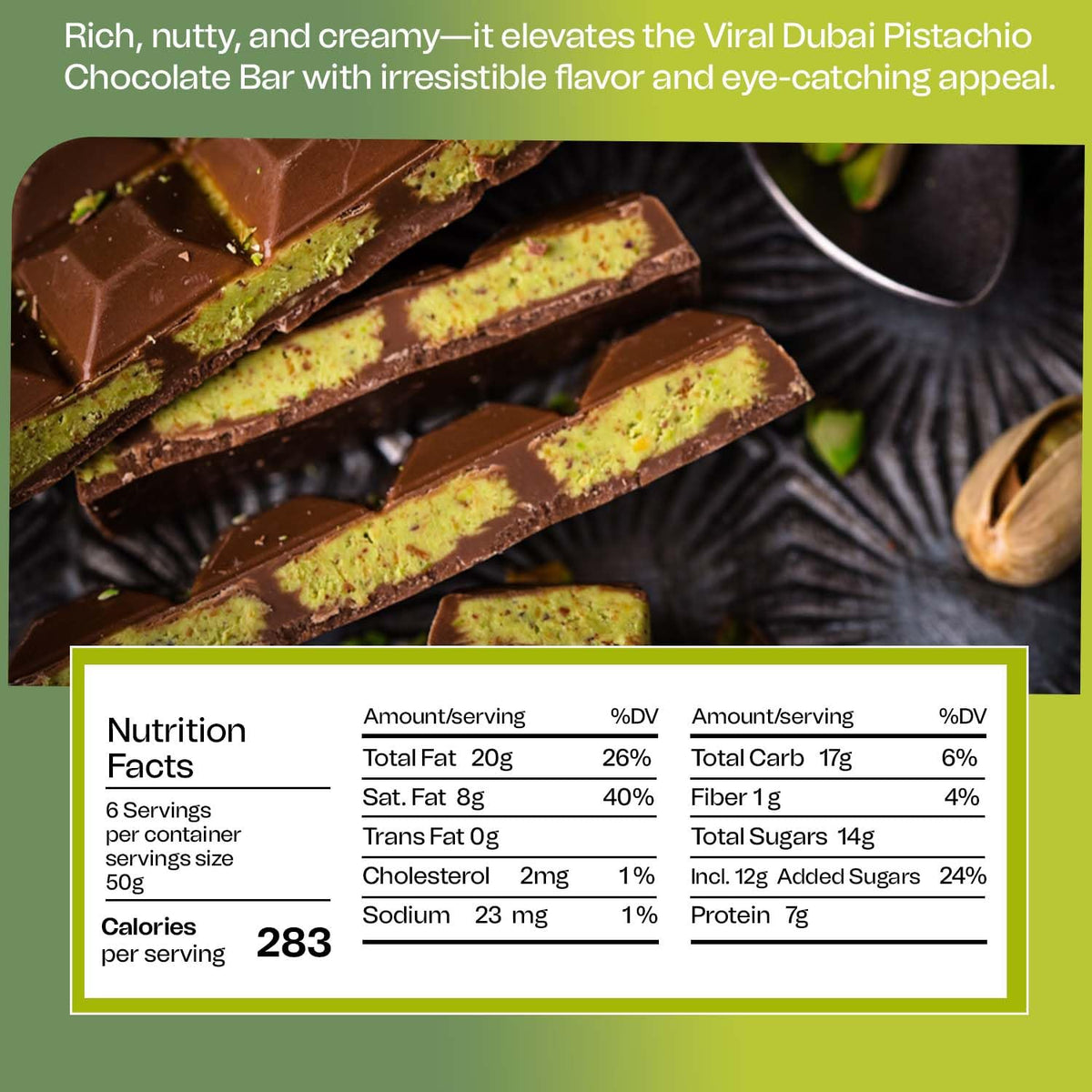 Bonjour Pistachio Kunafa Spread - Authentic Dubai Dessert Cream, 300g Jar