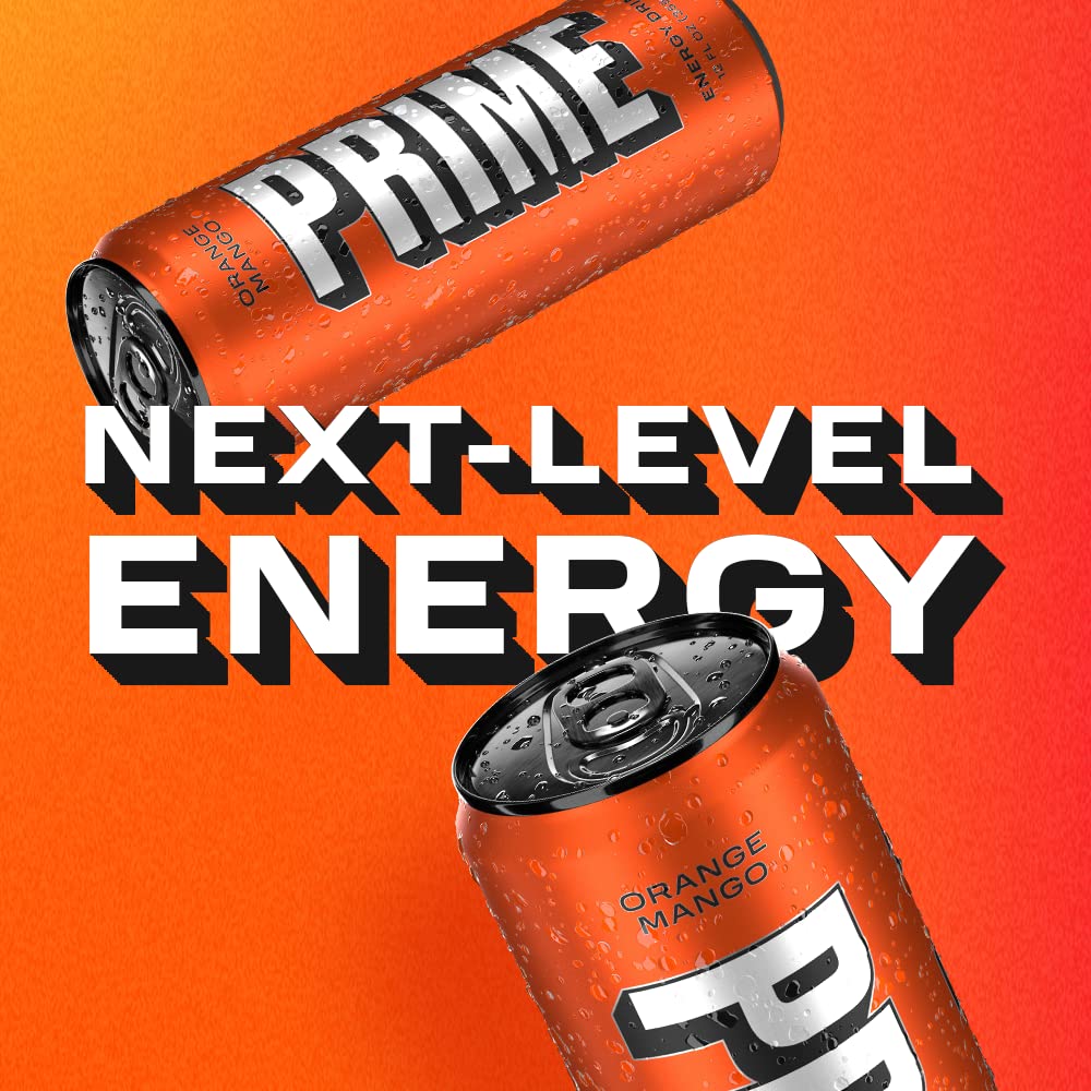 PRIME HYDRATION Energy Drink | Zero Sugar | 200mg Caffeine | 355mg Electrolytes | 12 Fl Oz | 24 Pack